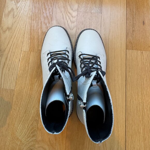 SCHUTZ McKenzie Pearl White Combat Boots - Womens Size 8 - Picture 4 of 7